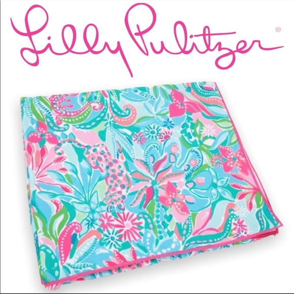 Lilly Pulitzer Other - Lilly Pulitzer Lounge Towel Oversized Floral Pink Blue Beach Blanket Picnic NWT